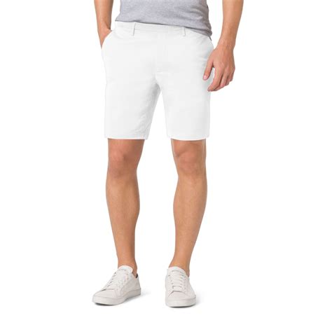 michael kors mens slim-fit cotton-twill shorts|Slim.